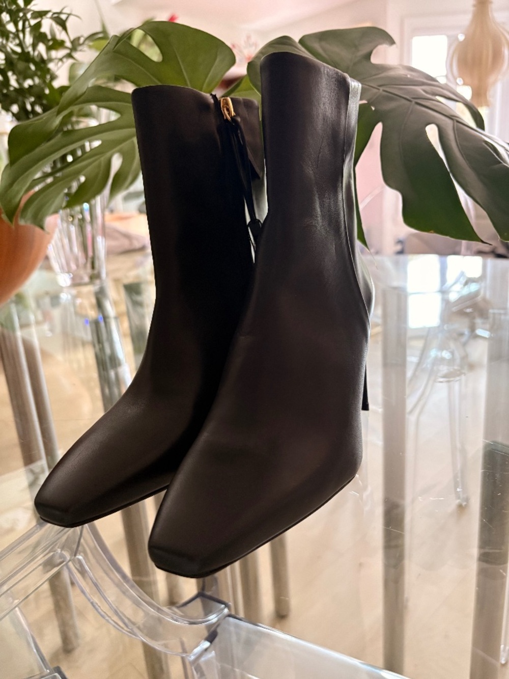 Zara black leather boots NWT size 6